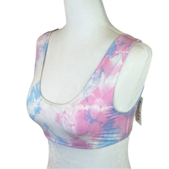 Frankies Bikinis - NWT, ‘Twenty Five’ Bikini Top, Funfetti Tie-Dye - Pink Large - Picture 7 of 11